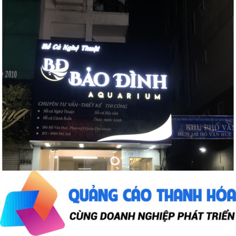 Biển quảng cáo chữ nổi mica sáng mặt sáng chân cán decal mặt